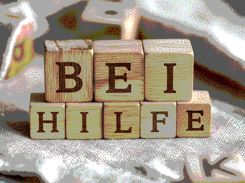 Holzw&uuml;rfel mit den Buchstaben des Wortes Beihilfe