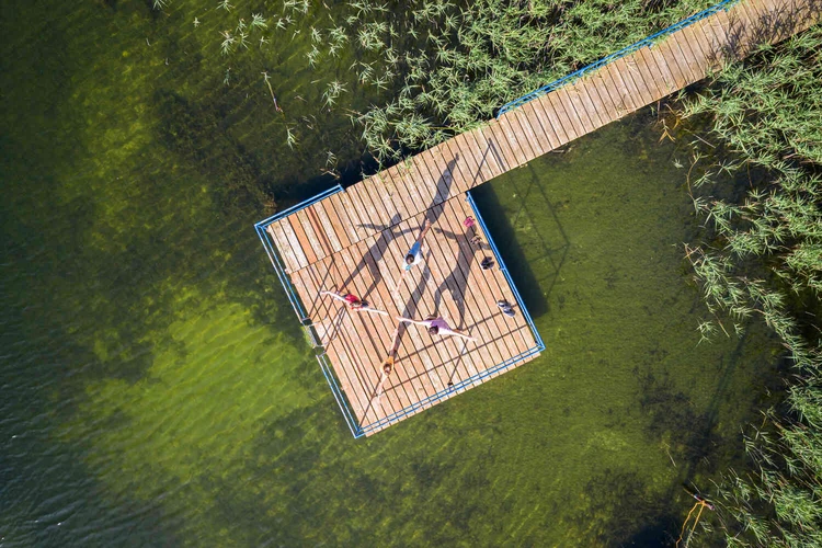 Steg am See von oben